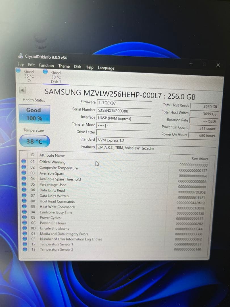 【計6枚】Samsung NVMe SSD まとめ売り (全領域データ消去済)