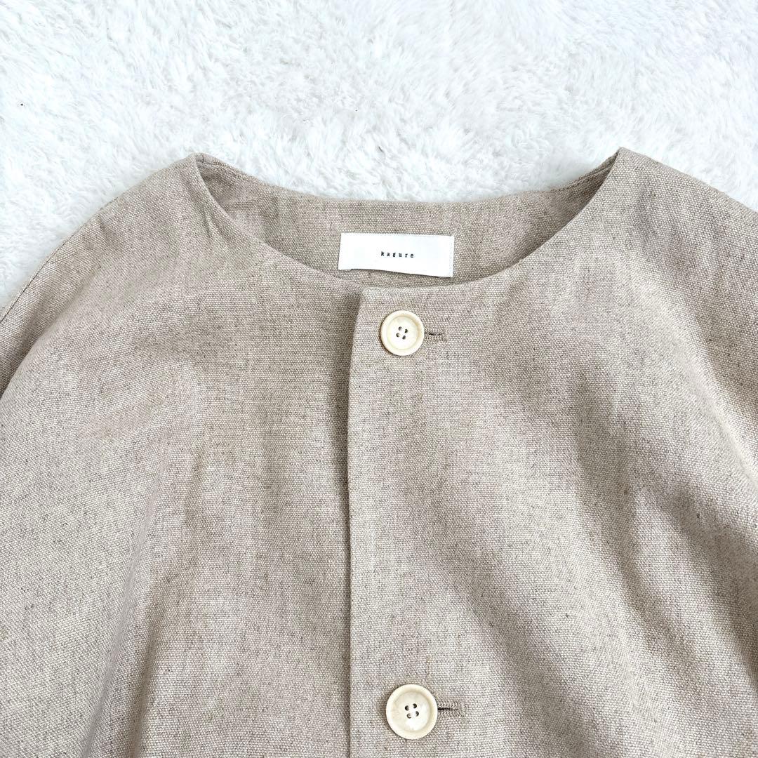 【極美品】kagure かぐれ 近年 リネンレーヨンテントコート ノーカラー