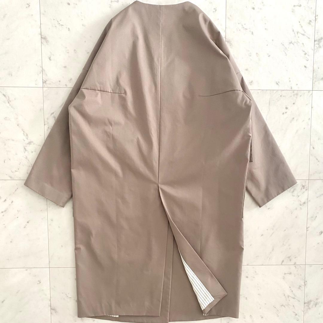 極美品 アドーア ADORE ドライコンパクトノーカラーコート ベージュ 38