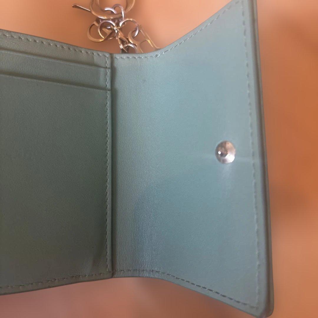 Christian Dior 三つ折り財布 ミントグリーン