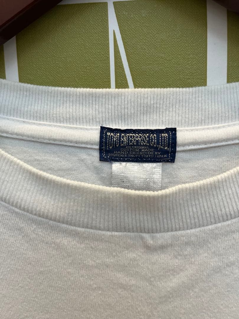 【希少】東洋エンタープライズ 刺繍 Tシャツ 龍 ドラゴン 白 スカT