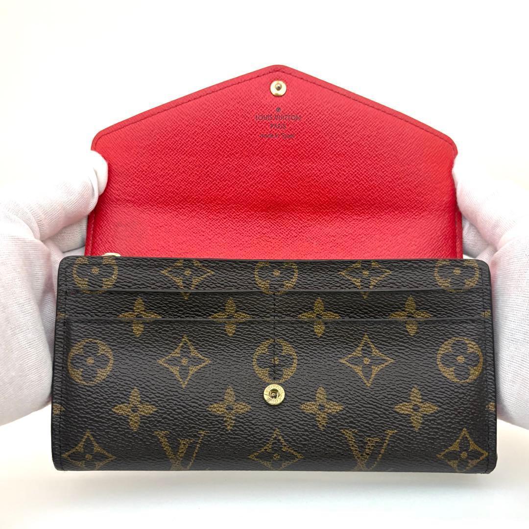 【美品】ルイヴィトン 長財布 ポルトフォイユ・サラ コクリコ