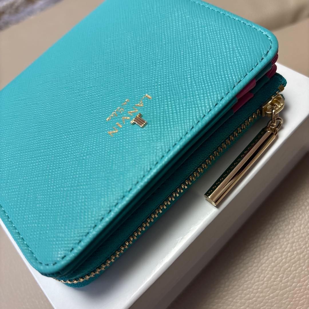 LANVIN ターコイズ 二つ折り財布