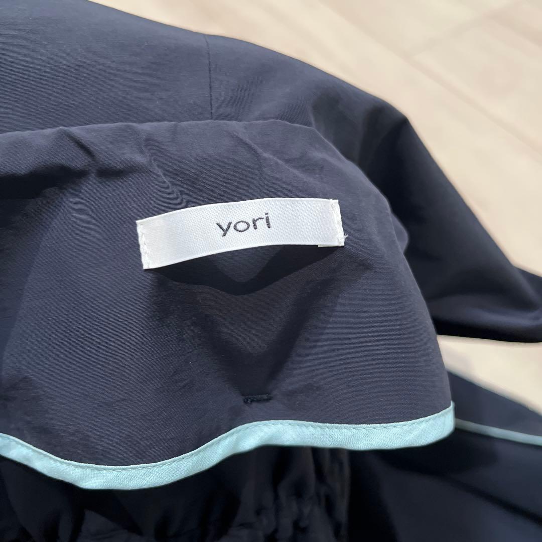 yori ビッグリボン撥水ロングパーカー　ネイビー