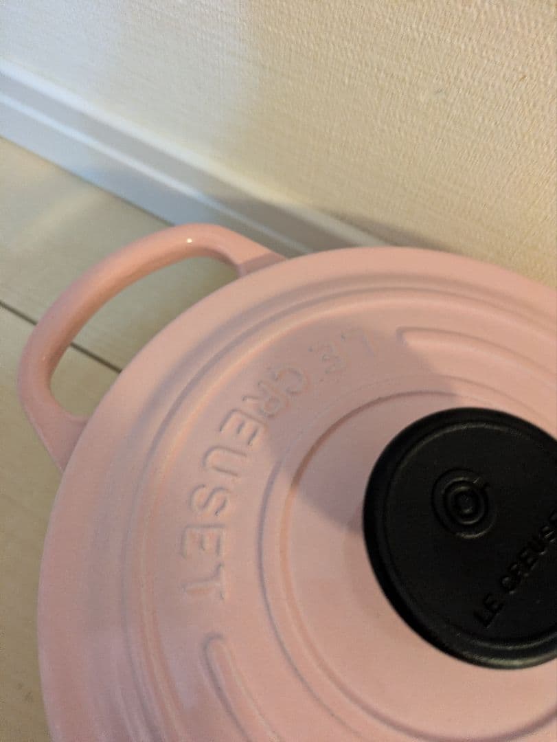 【LE CREUSET】ココットロンド 両手鍋 直径：約16cm ピンク