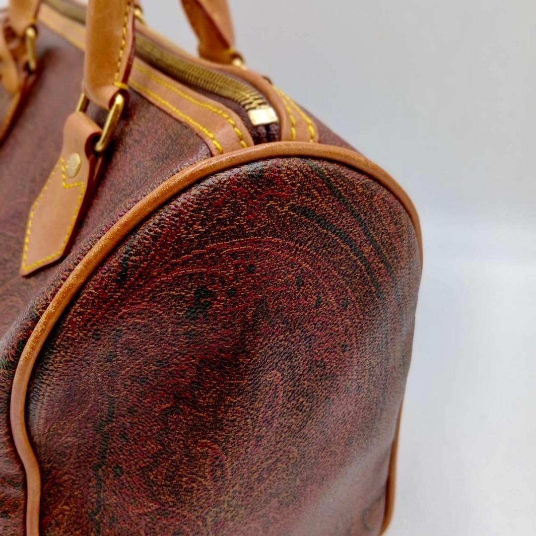 美品✨ ETRO エトロ ミニ ボストン バッグ ペイズリー PVC レザー