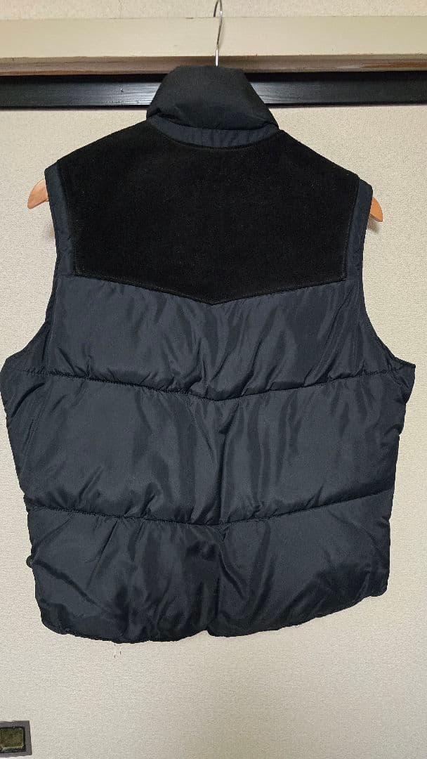 Schott ブラック スエード フロント スナップ ボタン ベスト 古着