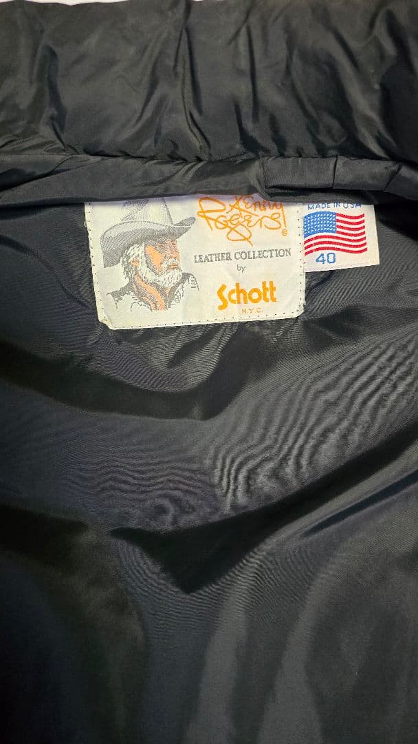 Schott ブラック スエード フロント スナップ ボタン ベスト 古着