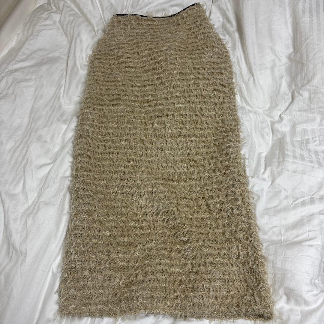 Eaphi FLUFFY TIGHT SKIRT ベージュ