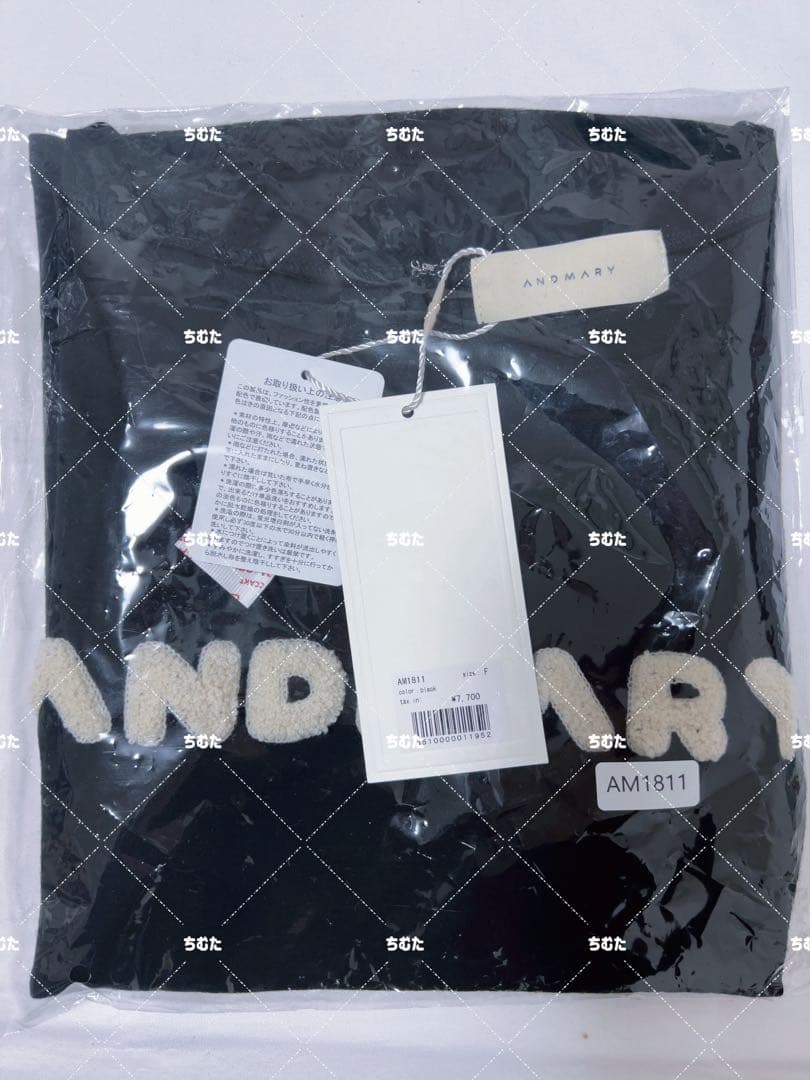 Mary logo tops ブラック