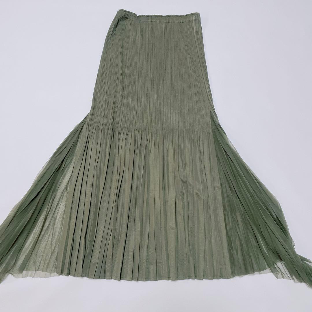 美品✨PLEATS PLEASE プリーツプリーズ　プリーツスカート　チュール
