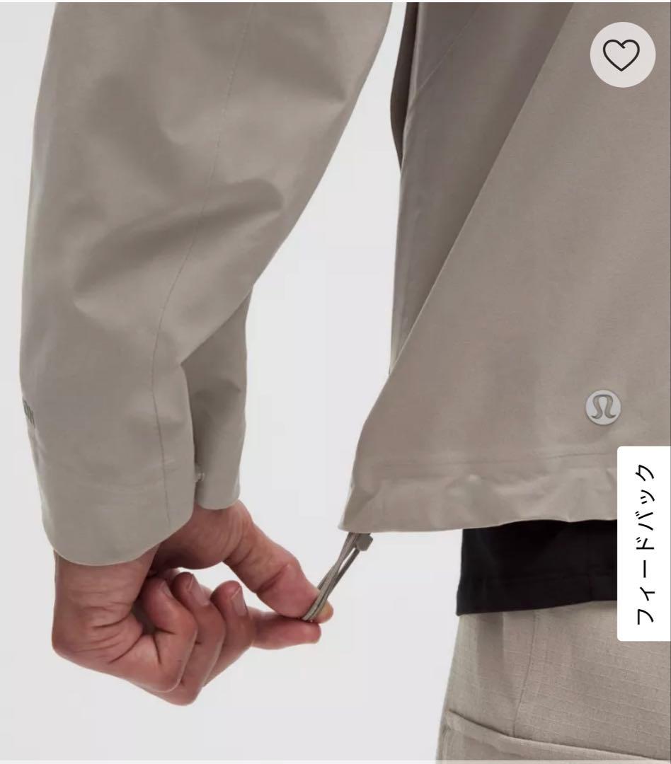 【新品】lululemon ルルレモン　メンズ　伸縮性防水ジャケット