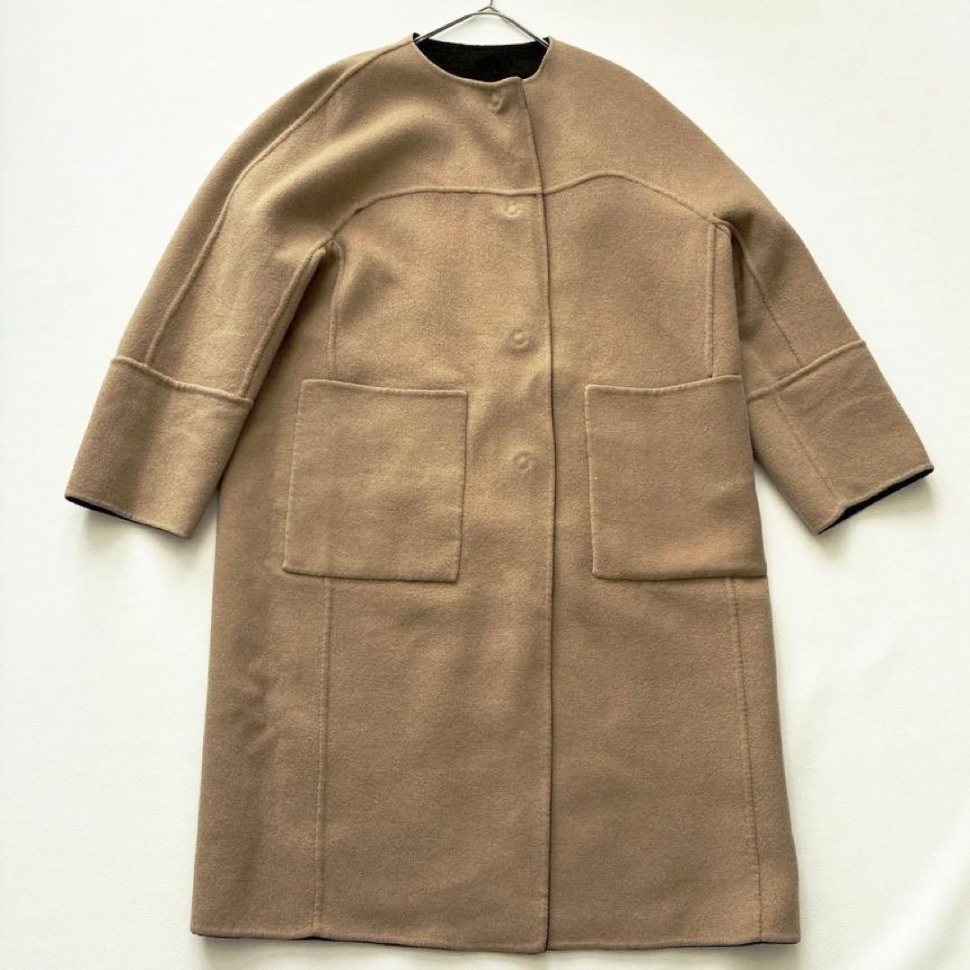 i*i様 【大人気定番】ADORE　2TONE リバーコート カシミヤ混 バイカ