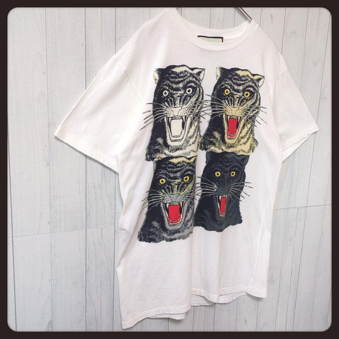 【入手困難・良品】グッチ☆GUCCI Tシャツ タイガー シェリーライン M 白
