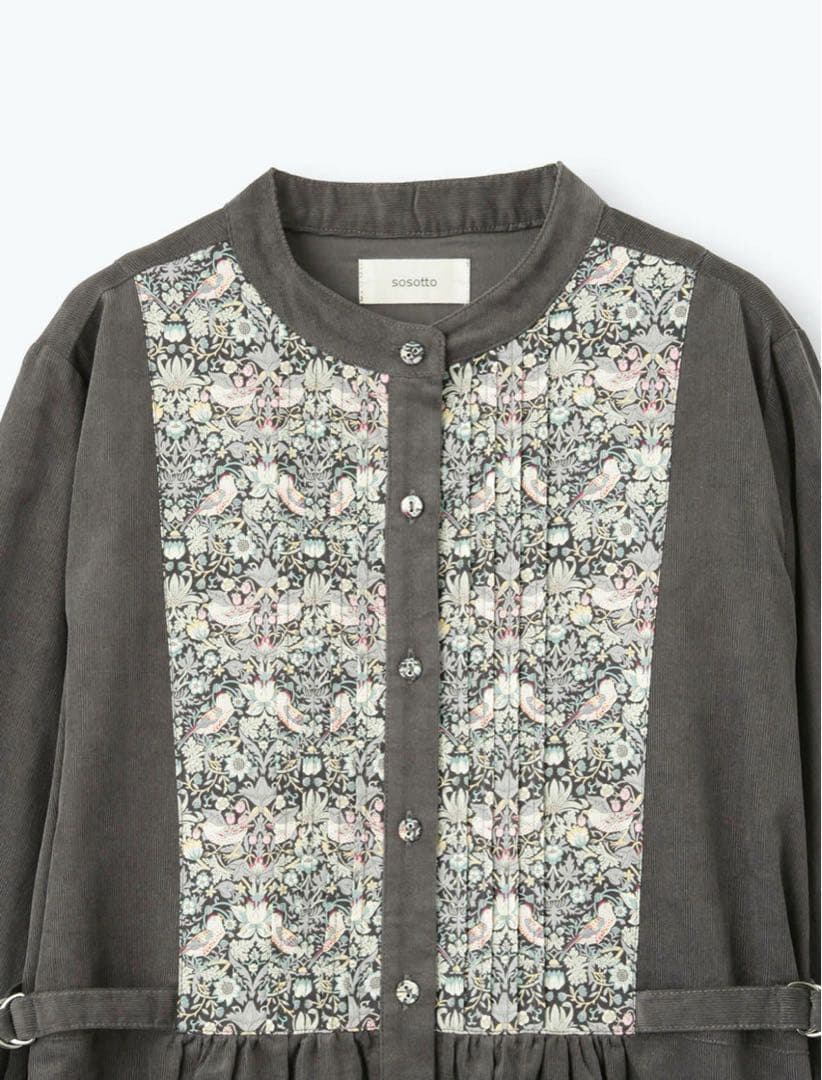 新品 細コーデュロイ ワンピース LIBERTY sosotto モカ