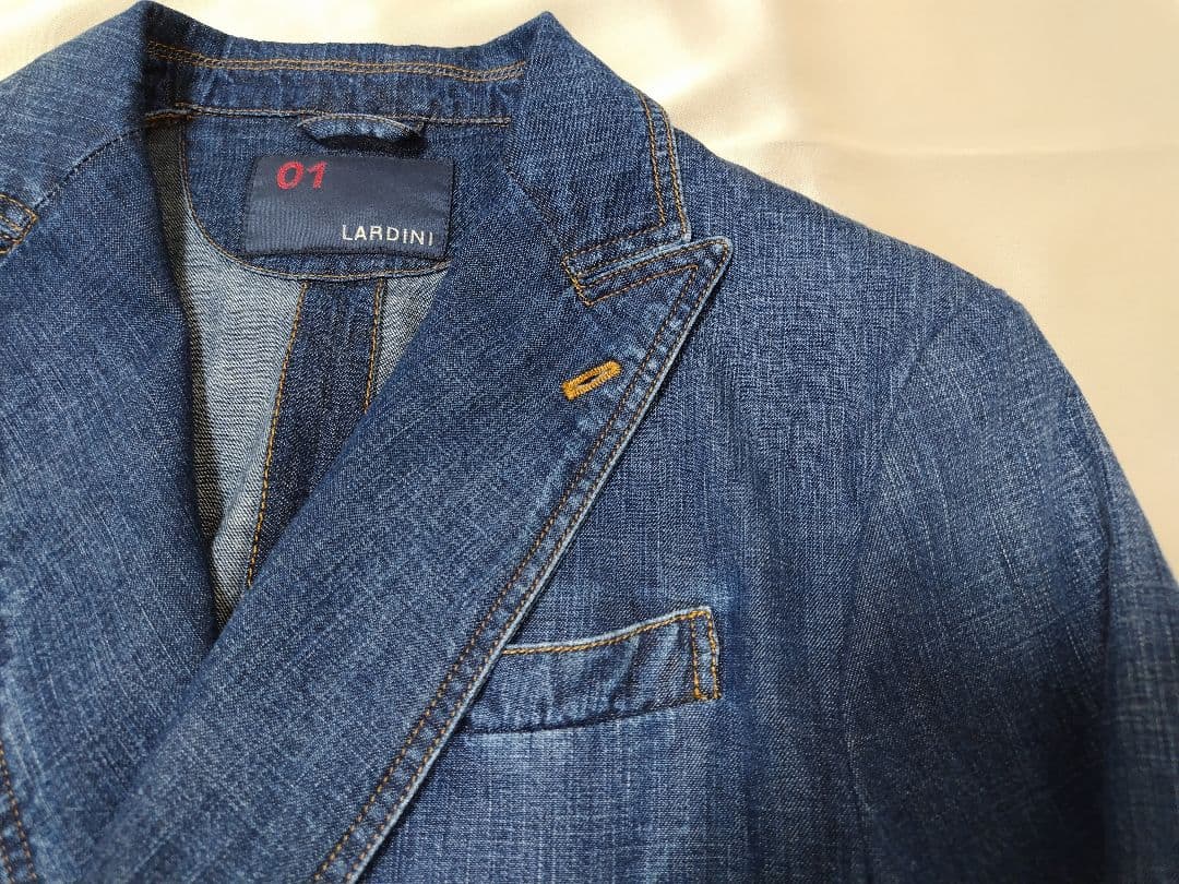 LARDINI デニム ダブルブレストジャケット