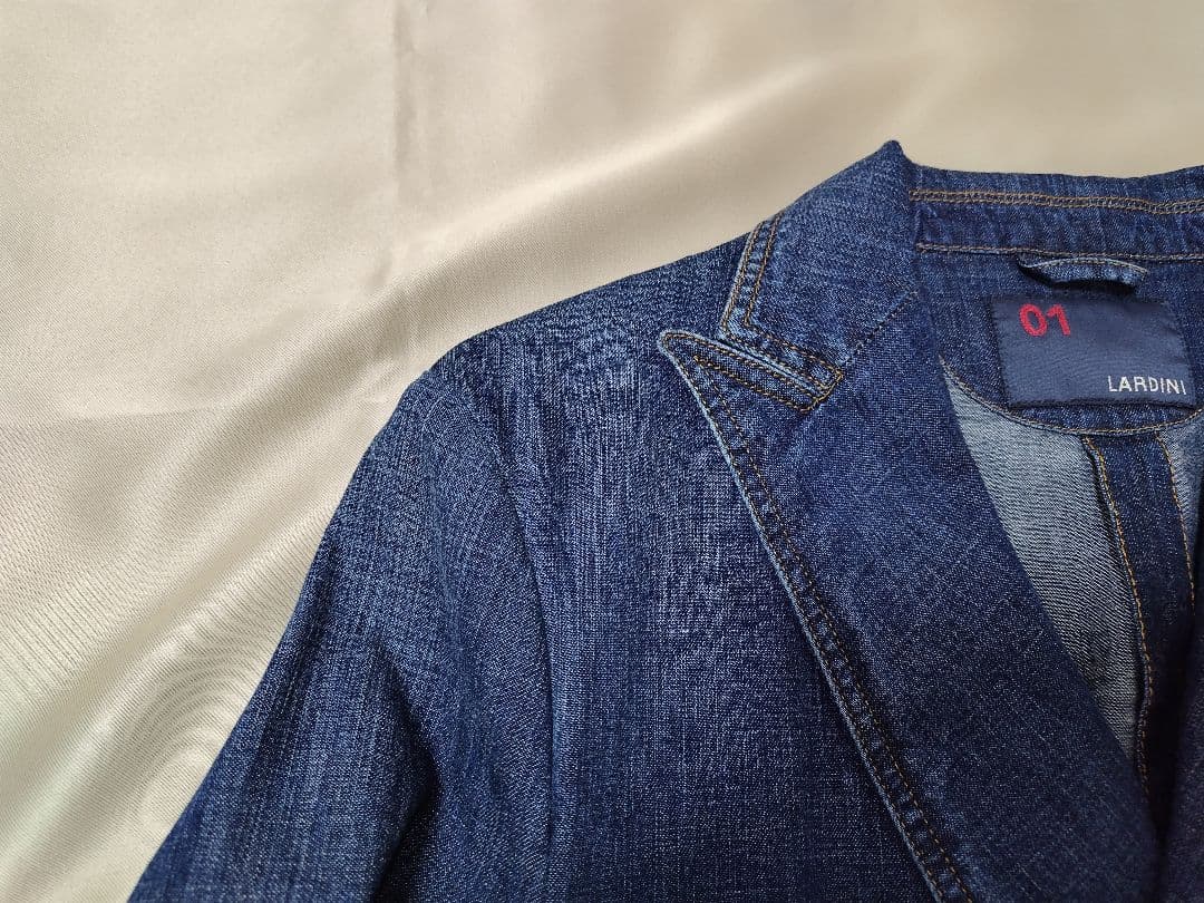 LARDINI デニム ダブルブレストジャケット