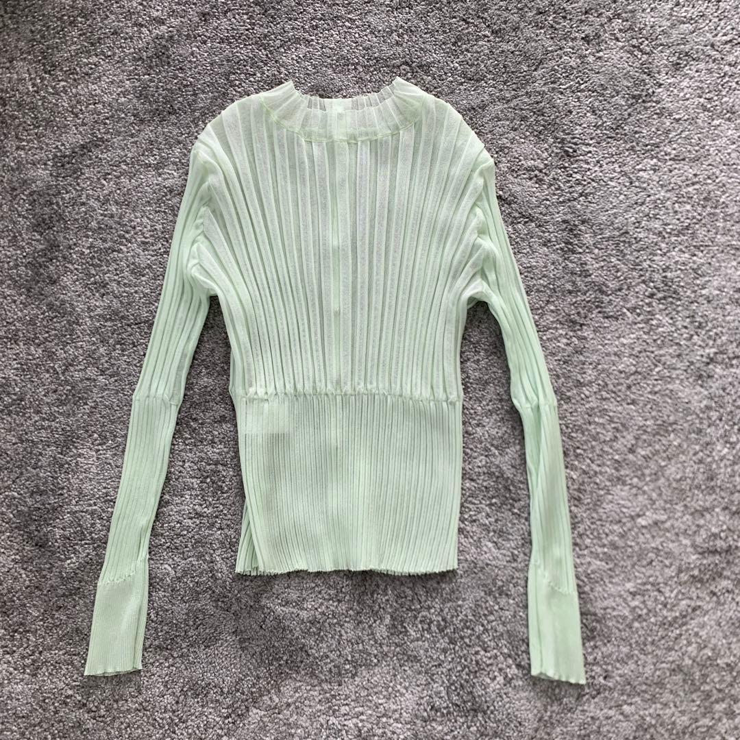 トップス beautiful people sheer rib cardigan