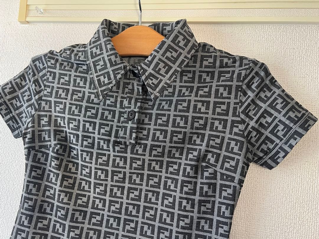 Vintage FENDI フェンディ クロップド 半袖ポロシャツ レディース