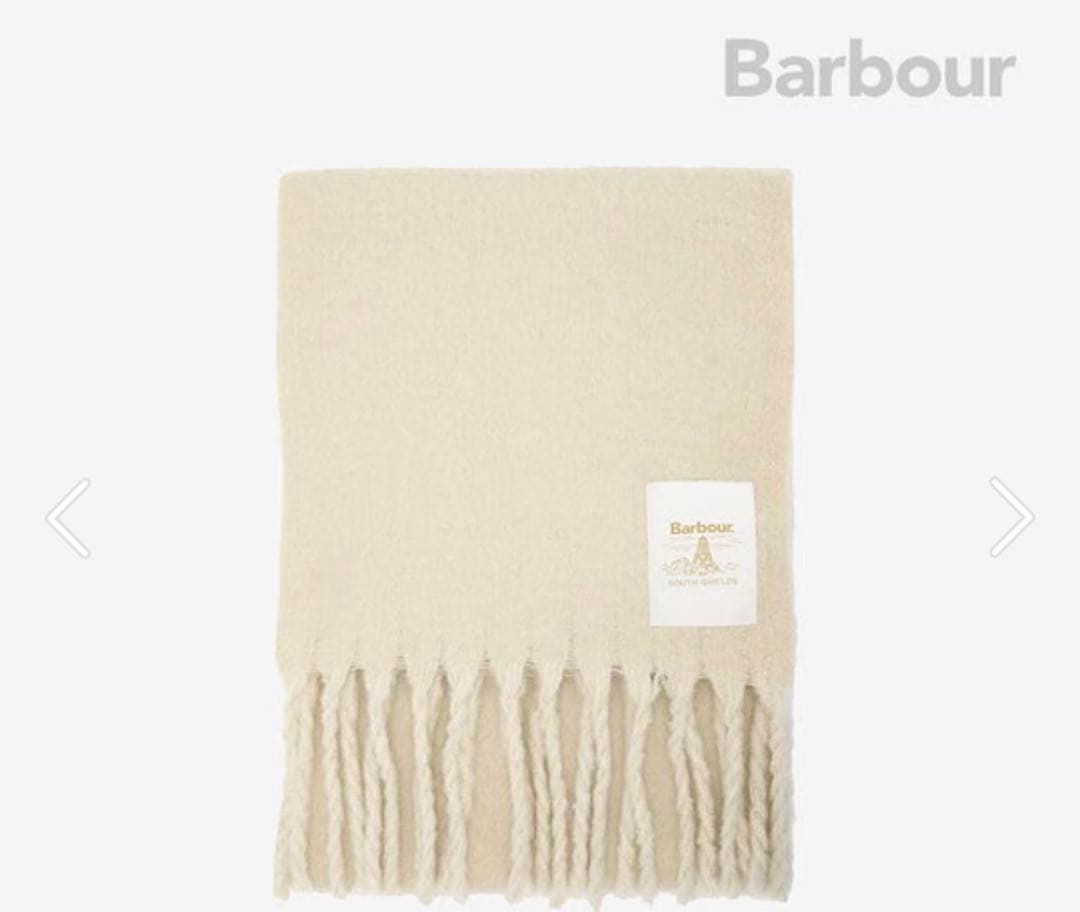 maaaaa専用　Barbour ベージュ ウール マフラー フリンジ付き