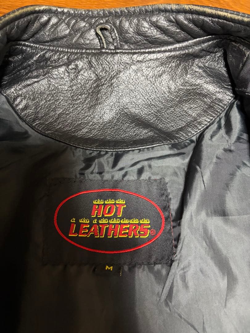 HOT LEATHERS ブラックレザー ベスト Mサイズ