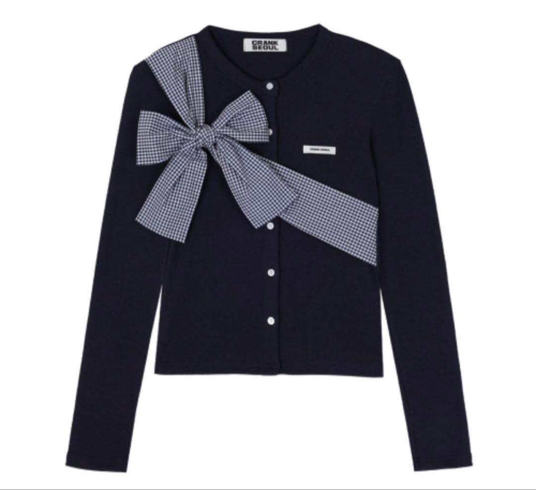 トップス CRANK SEOUL Ribbon Tide Knit Cardigan