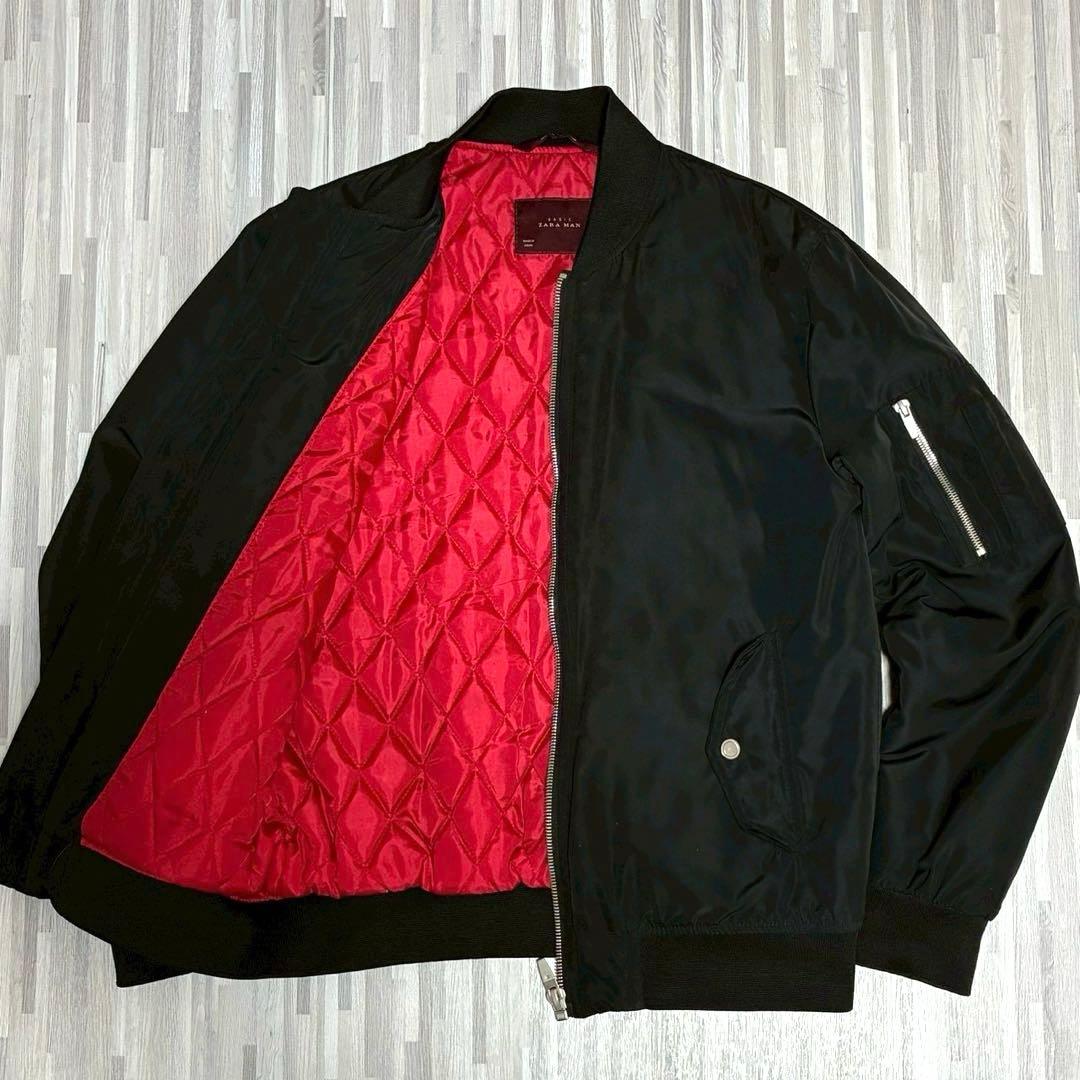 ZARA ザラ MA-1 ボンバージャケット 裏地キルティング ブラック M