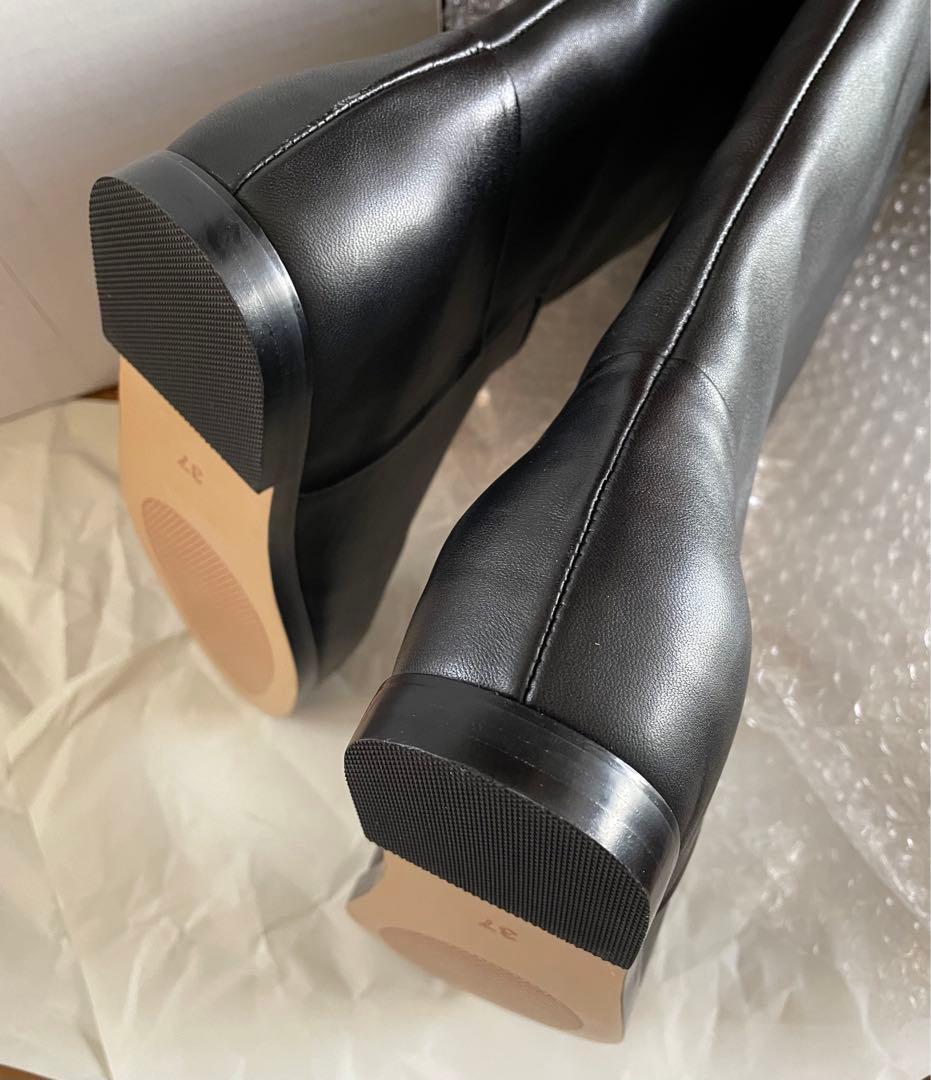 REMME レメ ブラックレザー ロングブーツ 37