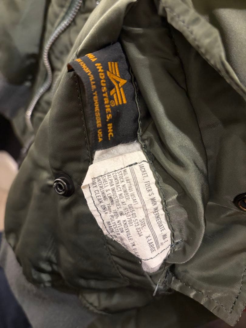 ジャケット・アウター Alpha MA-1 Flight jacket Olive XL US USA