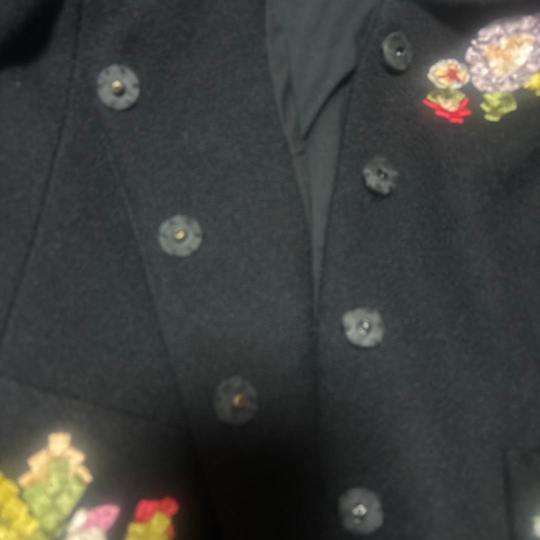 MOSCHINO 花刺繍飾りビッグカラーテーラージャケット