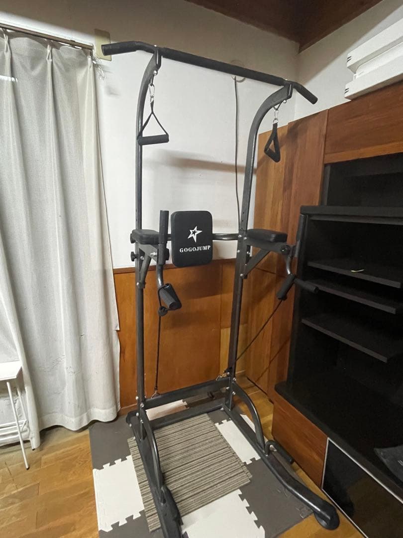 GOGOJUMP 懸垂マシン耐荷重180kg 11段階高さ調整 多機能筋トレ器具