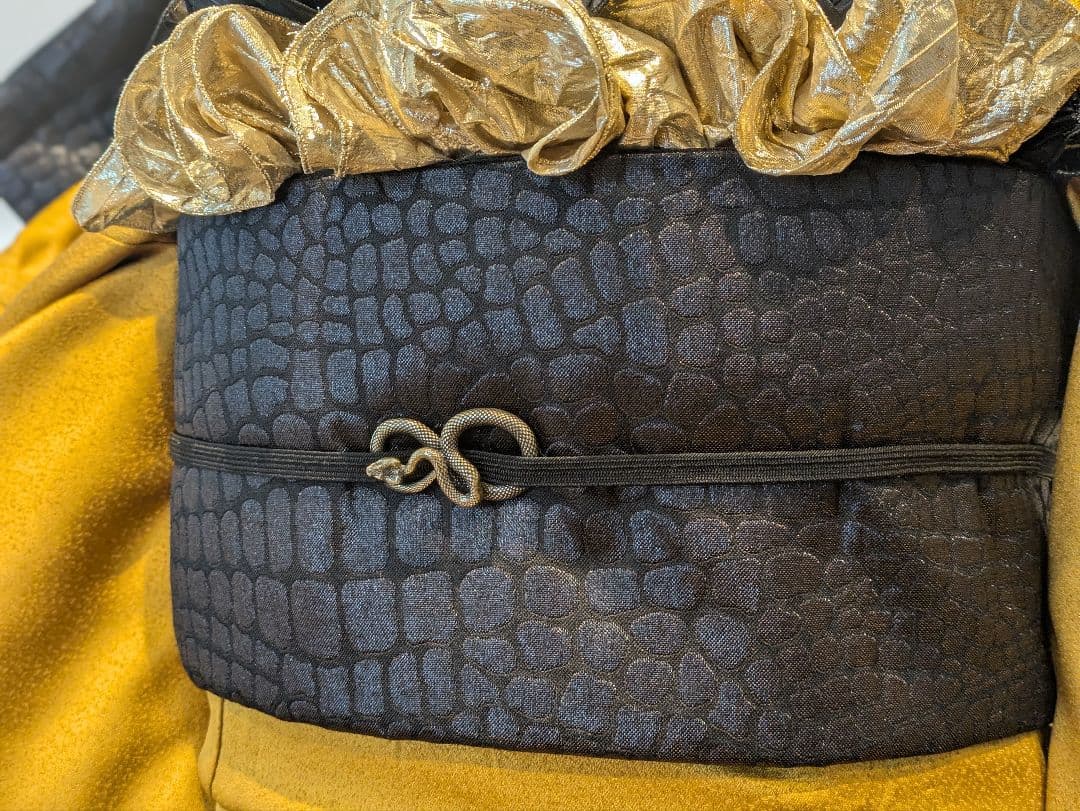 振袖フルセット 身丈179裄69 暈し 箔 黒 山吹色 成人式 逸品