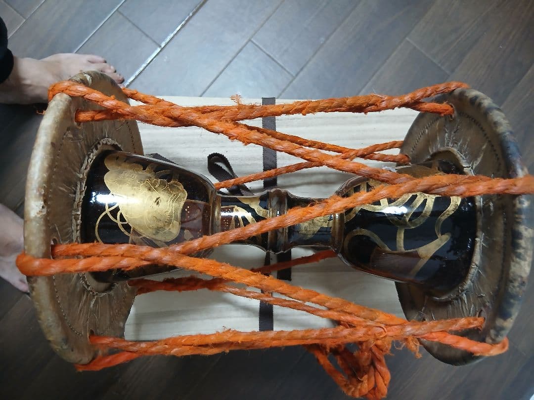 和楽器　大鼓(豪華金剛模様、本漆)
