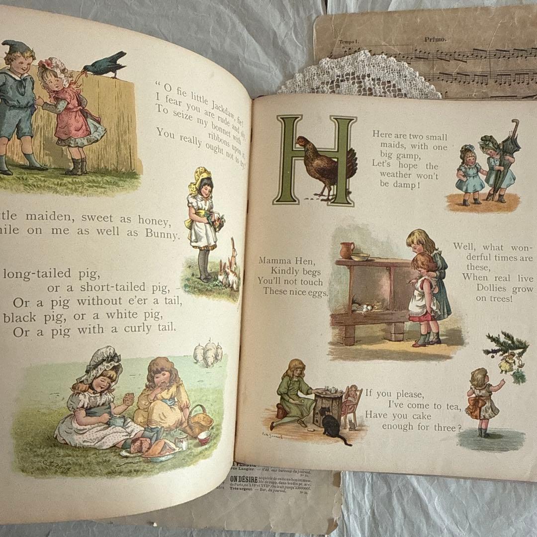 稀少1890年アンティーク絵本ヴィクトリアン洋書イギリス古書ジャンクジャーナル