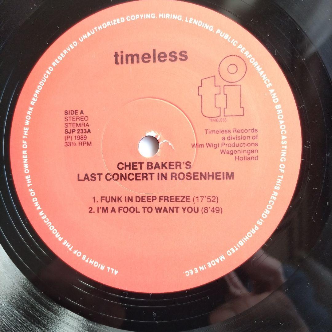 Chet Baker/ Last Recording レコード
