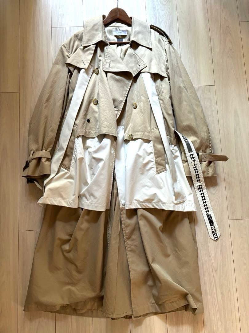 ファセッタズム　トレンチコート ベージュ/ホワイト