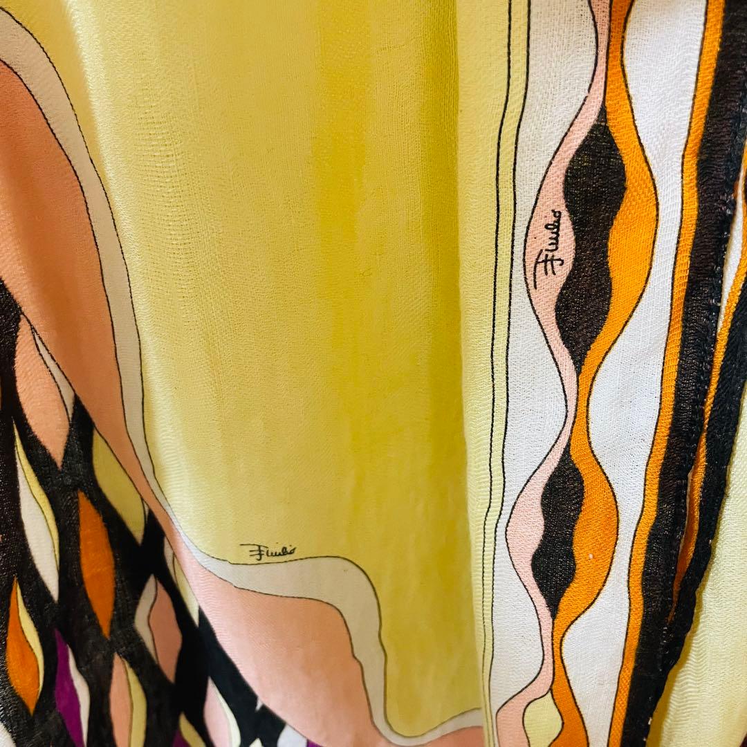 極美品✨ エミリオプッチ EMILIO PUCCI ストール リネン混 プッチ柄