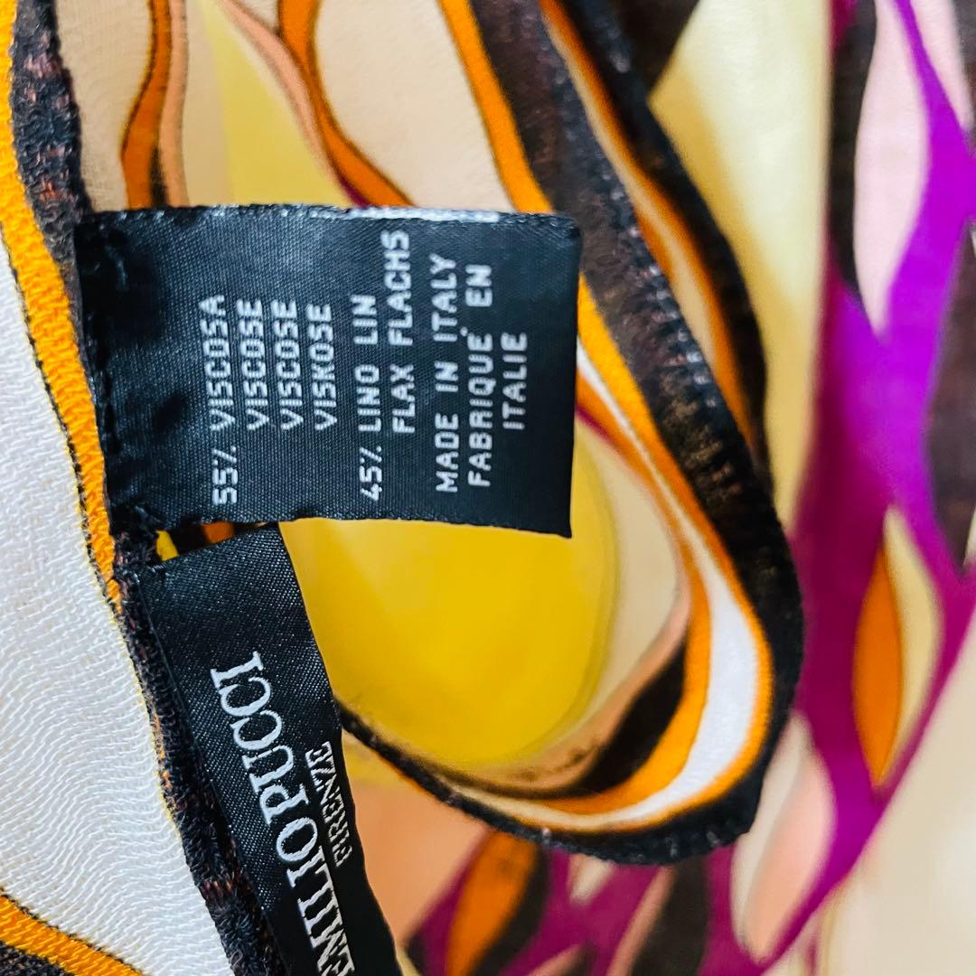 極美品✨ エミリオプッチ EMILIO PUCCI ストール リネン混 プッチ柄