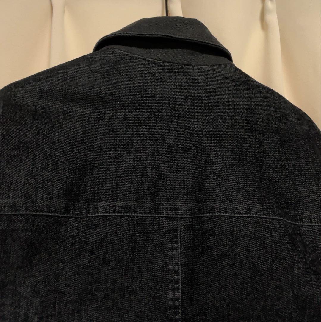 極稀少!! ZARA ベルベットデニム地 ファイヤーマンジャケット S 黒