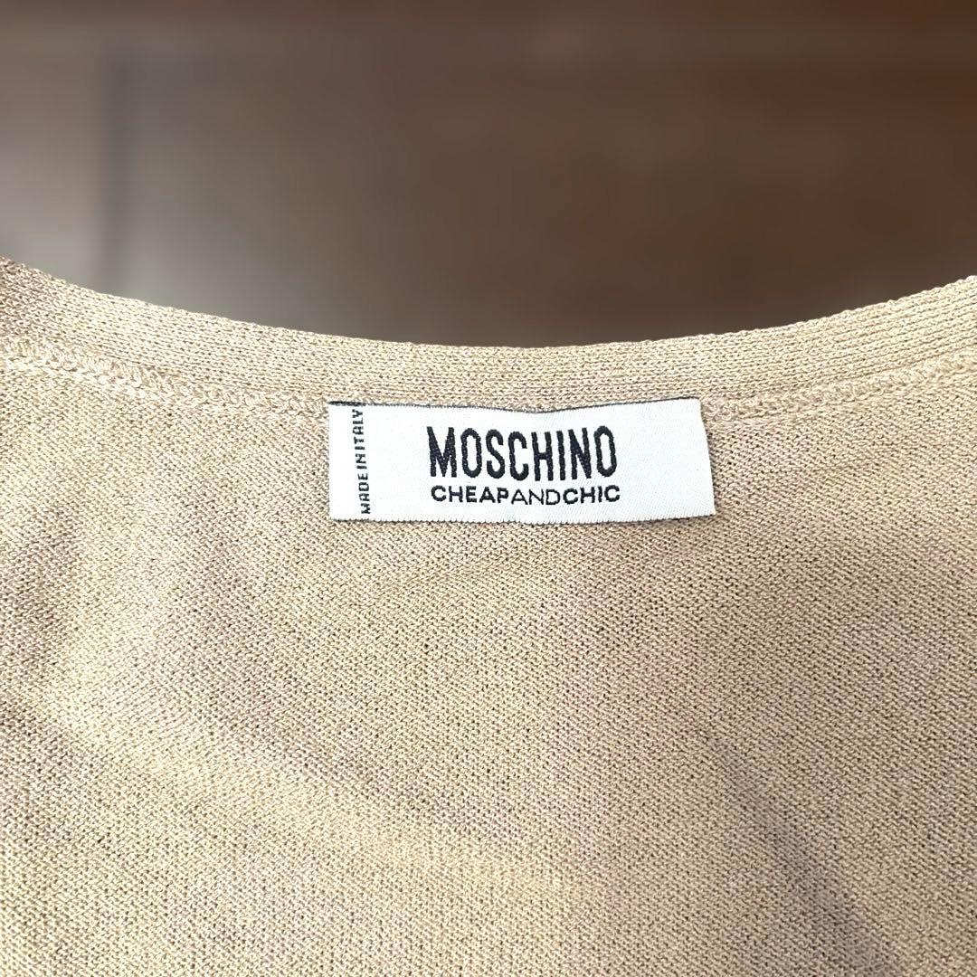 〓美品〓MOSCHINOチープ＆シック ベージュカーディガン風セーター