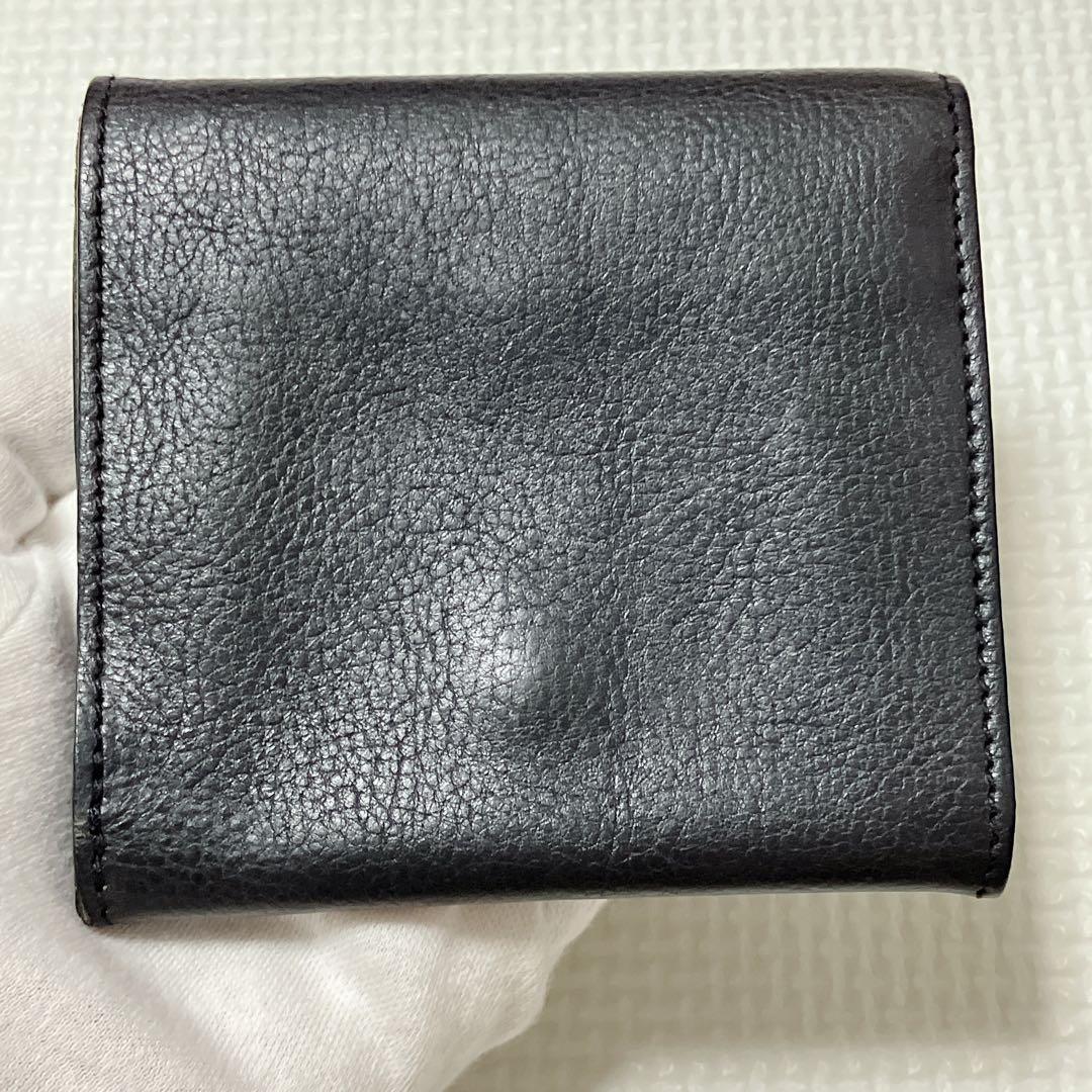 極美品　IL BISONTEイルビゾンテレザー二つ折り財布　濃紺　ダークネイビー