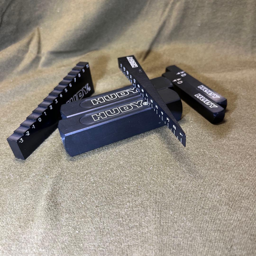 HUDY セットアップブロック、ダウンストップゲージ、シャシーハイトゲージ