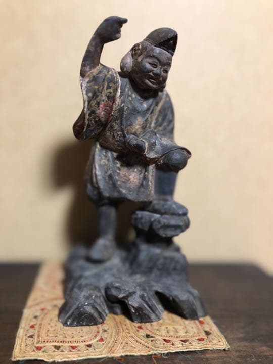 【江戸時代】大黒天　恵比寿像　木像　木彫