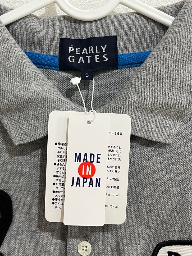 PEARLY GATES グレー ポロシャツ サイズ5 タグ付き