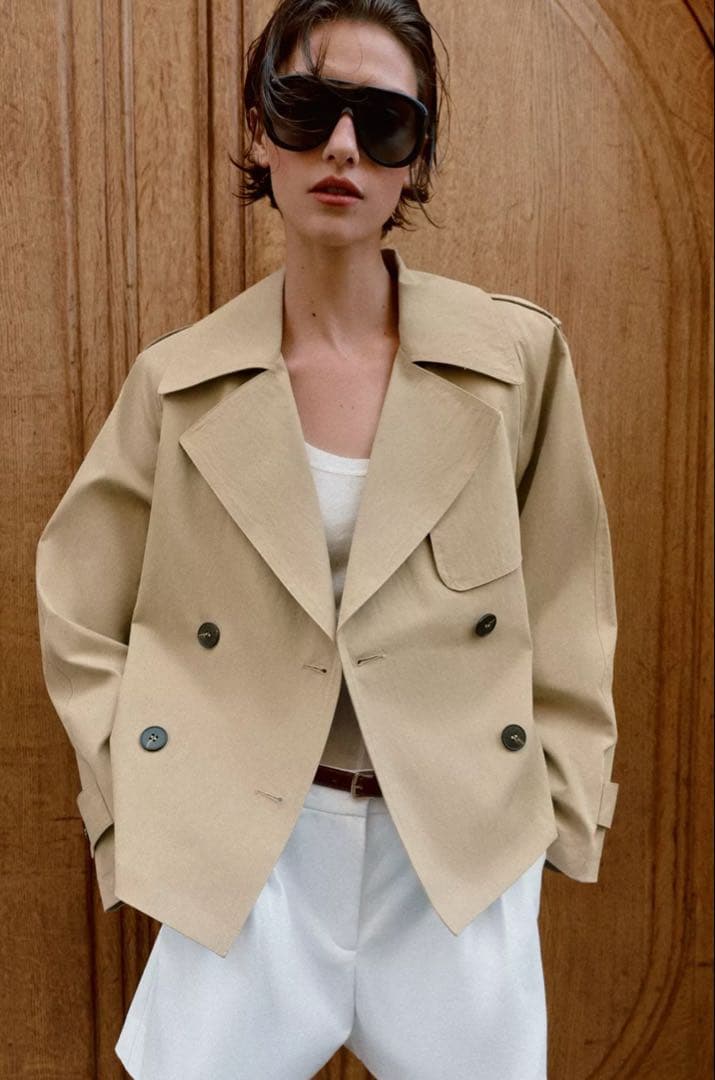 ZARA ショートトレンチコート ショルダーパッド付き M 完売品