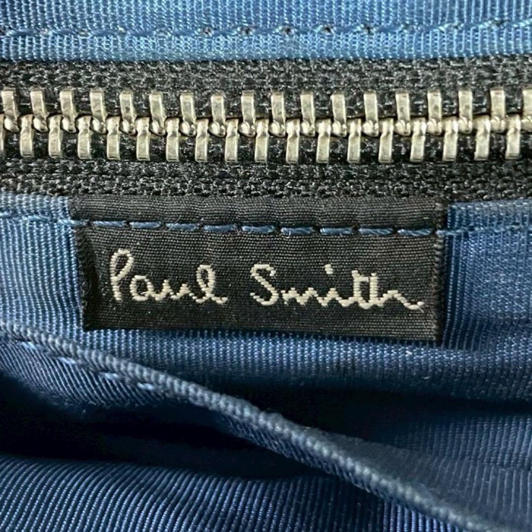 Paul smith 　ボディバッグ マルチストライプ　斜め掛け　レザー　黒