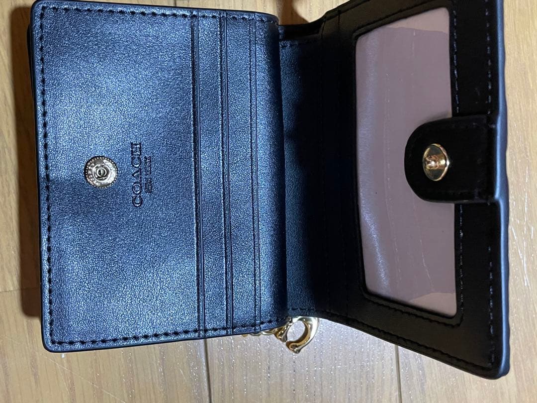 コーチ ミニ財布 二つ折り キーホルダー COACH エンボスシグネチャー