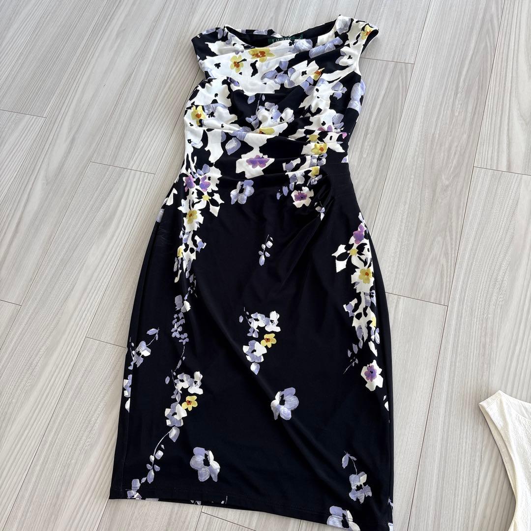 LAUREN RALPH LAUREN ノースリーブひざ丈ワンピース
