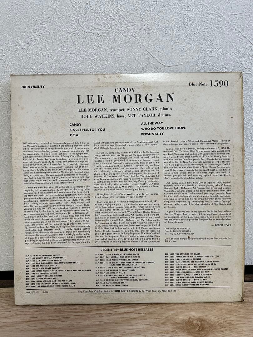 【LP】LEE MORGAN　CANDY ブルーノート　動作確認済みリーモーガン