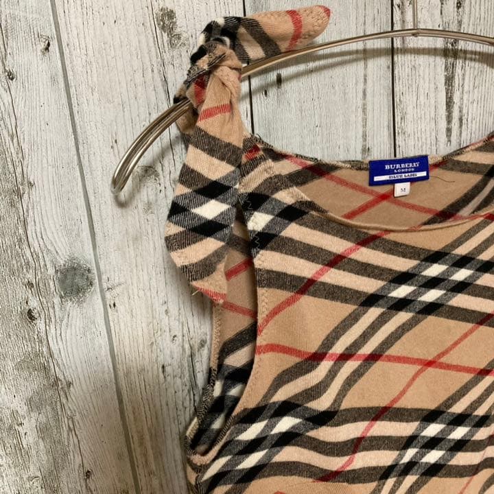 Burberry バーバリー ブルーレーベル キャミソール ノバチェック 紐 M